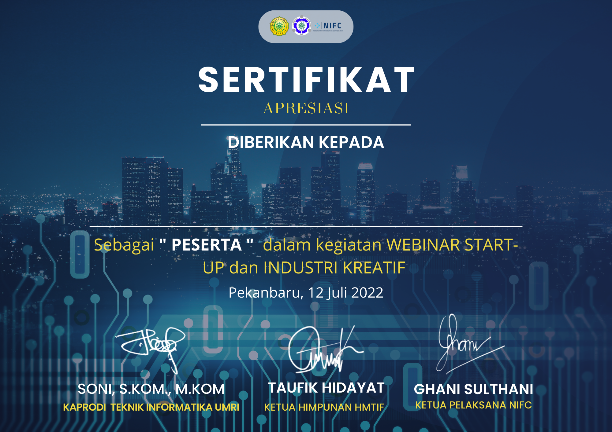 Webinar Start-Up dan Industri Kreatif