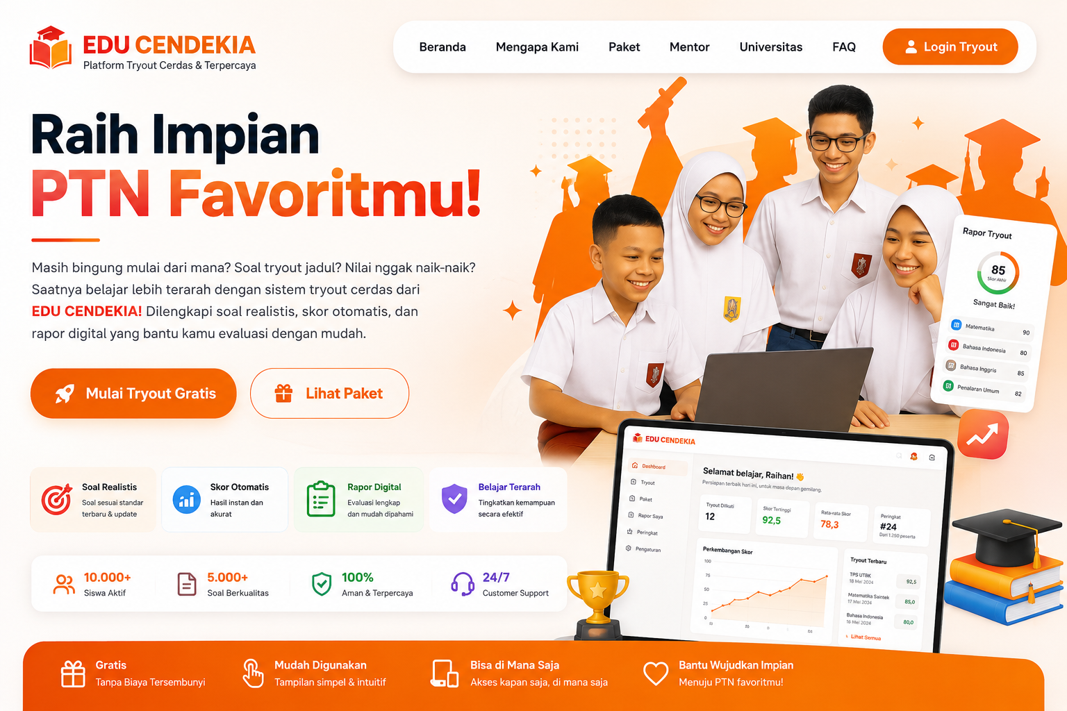 EduCendekia - Platform Tryout & Persiapan SNBT PTN